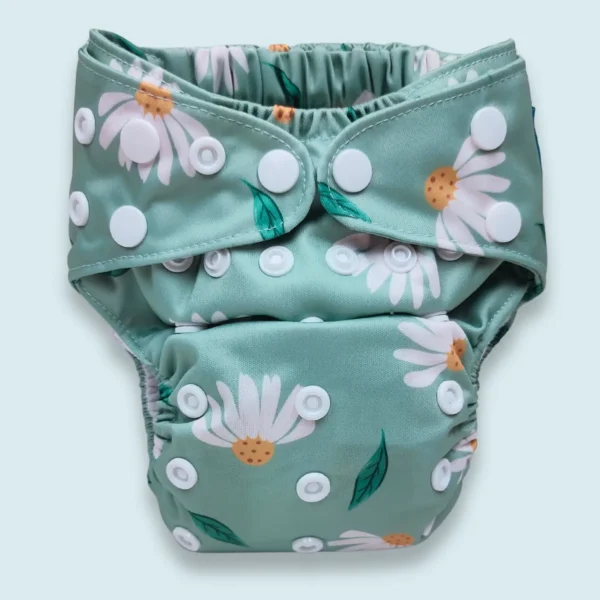 Modern Washable Cloth Diaper (১ পিস মডার্ন ক্লথ ডায়াপারের সাথে ২ টি প্যাড) – Daisy